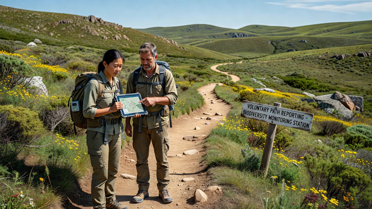Biodiversity Monitoring Through Voluntary Path Reporting in Remote Landscapes
